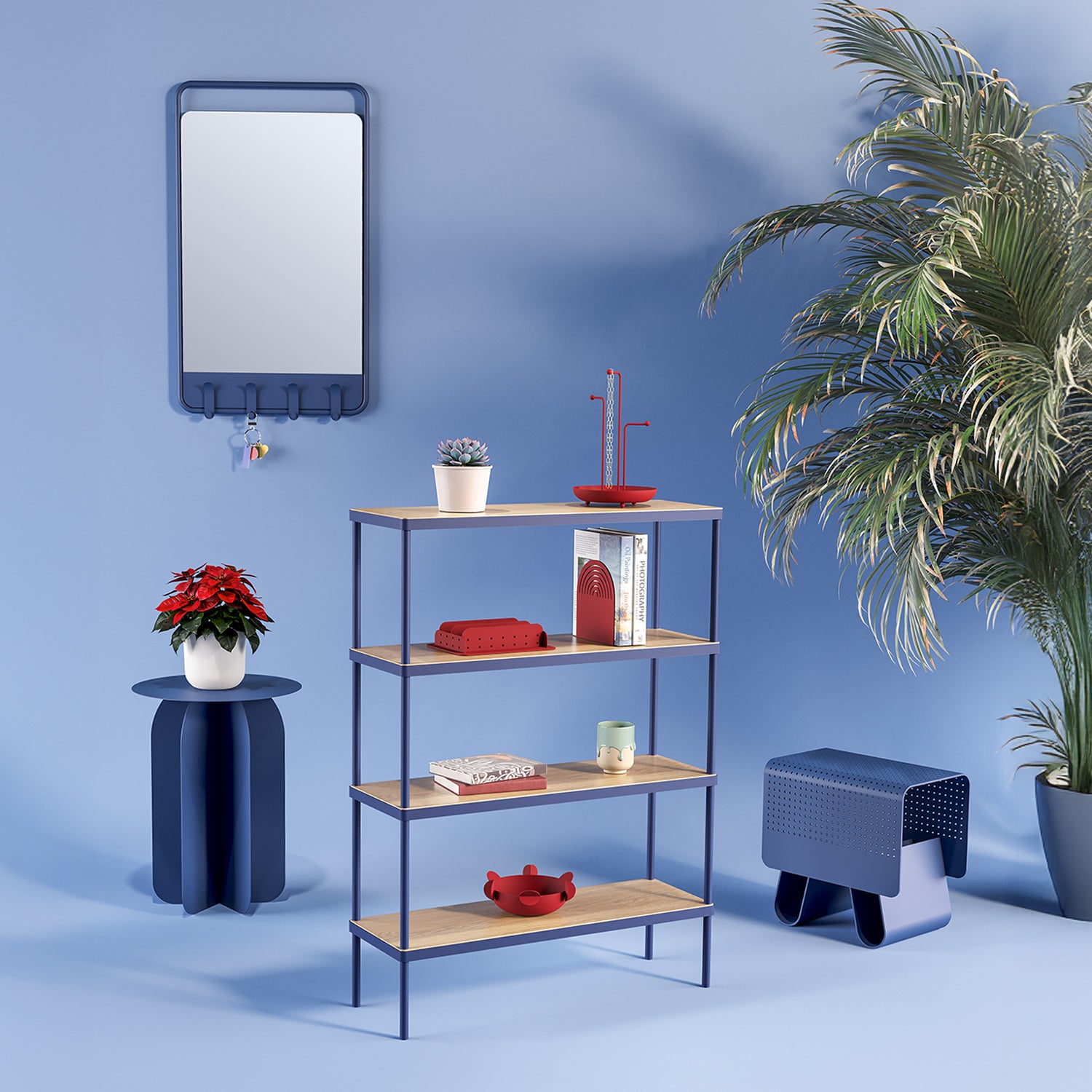 Mono Raf Ünitesi (Ahşap Raflı)