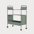 Tekerlekli metal raf ünitesi – hareketli modern depolama ve sergi raf sistemi